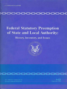 Federal Statutory Preemption Of State And Local Authority