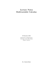 Lecture Notes Multivariable Calculus