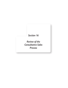 Section 16 Review of the Consultative Sales Process