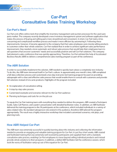 Car-Part Consultative Sales Training Workshop
