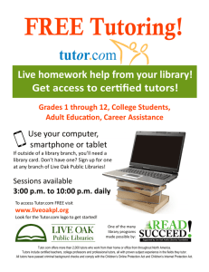 Live homework help from your library! Get access to cerƟfied tutors!