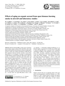 Effects of aging on organic aerosol from open biomass burning