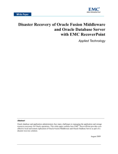 Disaster Recovery of Oracle Fusion Middleware and