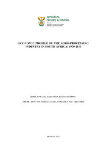 economic profile of the agro-processing industry in south africa