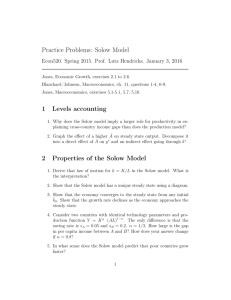 Practice Problems: Solow Model 1 Levels accounting 2 Properties of