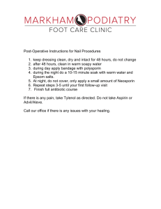 Instructions for Post Operative for Nail Procedures
