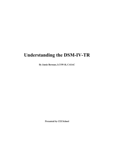 Understanding the DSM-IV-TR