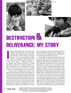 destruction & deliverance: my story - Pathways RTC