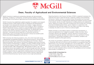 McGill University is seeking an outstanding individual with