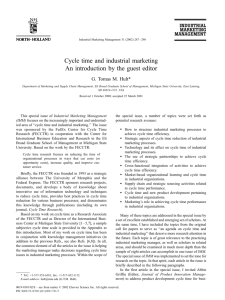 Cycle time and industrial marketing: An introduction by the guest editor