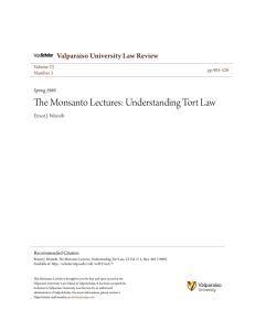 The Monsanto Lectures: Understanding Tort Law