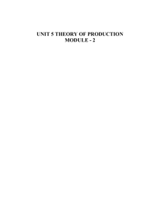 UNIT 5 THEORY OF PRODUCTION MODULE - 2 M O D U L E