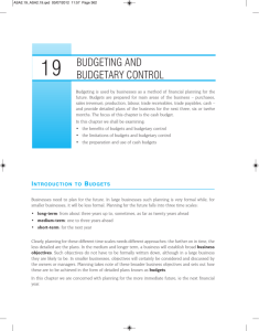budgeting and budgetary control