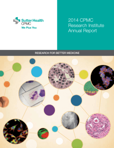 2014 CPMC Research Institute Annual Report
