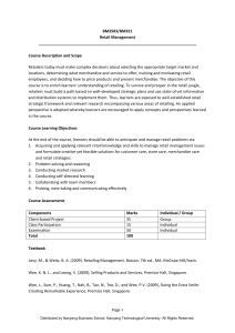 BM3503/BM321 Retail Management Course Description and
