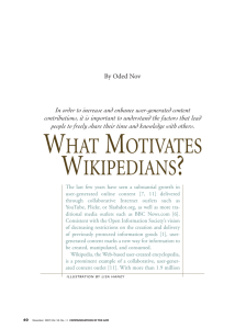 what motivates wikipedians?