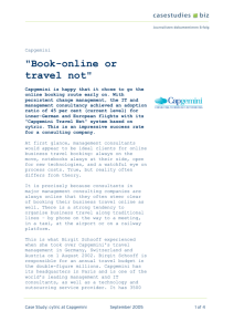 Capgemini: Book-online or travel not