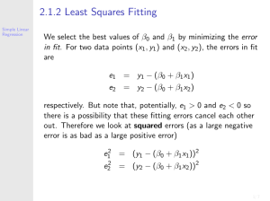 2.1.2 Least Squares Fitting