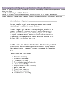 Leadership Styles Project Guidelines