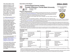 Criminology/Criminal Justice Transfer Institution: Florida State