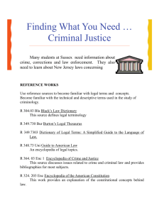 Finding What You Need … Criminal Justice