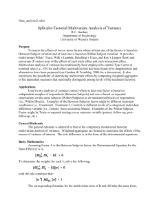 Split-plot Multivariate Analysis of Variance
