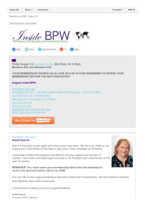 The AGM Issue - BPW Caboolture August Newsletter