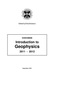 Geophysics - University of Edinburgh