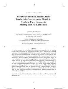 The Development of Actual Labour Productivity Measurement Model