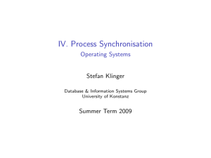 IV. Process Synchronisation