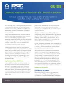 Qualified Health Plan Networks for Covered California