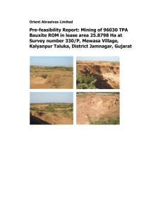 Pre-feasibility Report: Mining of 96030 TPA Bauxite ROM in lease
