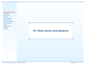 10: Sine waves and phasors