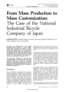 From Mass Production to Mass Customization: The Case of the