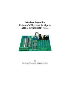 Interface board for Reliance's SCR bridge to ABB's DCS800 DC drive.