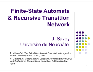Finite-State Automata & Recursive Transition Network