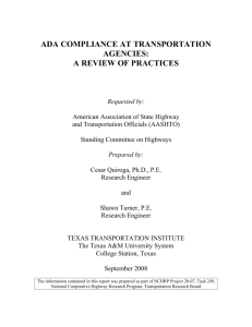 ada compliance at transportation agencies: a review of practices