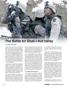 Operation Anaconda: The Battle for Shah-i-Kot Valley