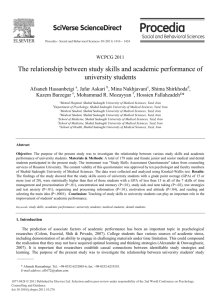 The relationship between study skills and academic performance of