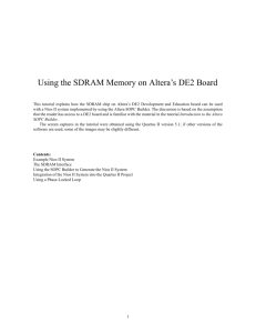 Using the SDRAM Memory on Altera's DE2 Board