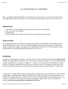 3a. THE BEHR FREE FALL EXPERIMENT Note: An alternative Behr