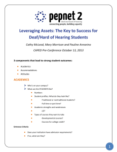 Leveraging Assets: The Key to Success for Deaf/Hard of