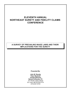 a survey of prevailing wage laws and their implications for the surety