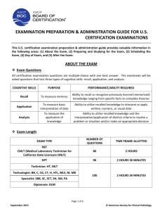 examination preparation & administration