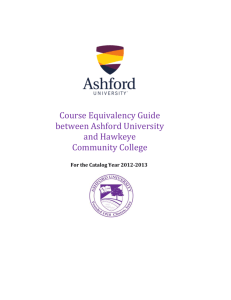 Course Equivalency Guide between Ashford University and