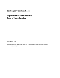 Banking Handbook - North Carolina State Treasurer