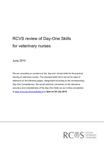 RCVS review of Day-One Skills for veterinary nurses
