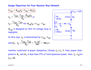 Design Objectives for Four-Resistor Bias Network or for is designed