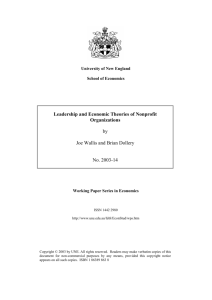 Leadership and Economic Theories of Nonprofit Organizations by