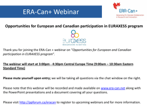 EURAXESS Webinar Dec 10 – final presentation - ERA-Can+